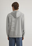 Mavi Logo Baskılı Kapüşonlu Gri Sweatshirt 0611317-70103