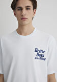 Better Days Baskılı Mavi Tişört 0612462-70793