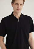 Yarı Fermuarlı Siyah Polo Tişört 0612525-900
