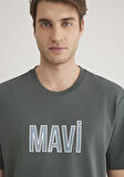 Mavi Logo Baskılı Yeşil Tişört 066842-71598