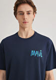 Mavi Baskılı Lacivert Tişört 0612468-70490