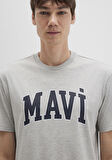 Mavi Logo Baskılı Gri Tişört 0611711-80196