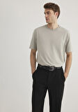 Bisiklet Yaka Gri Basic Tişört 0611596-70100