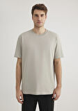 Bisiklet Yaka Gri Basic Tişört 0611596-70100