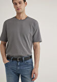 Bisiklet Yaka Gri Basic Tişört 0611596-80020