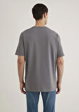 Bisiklet Yaka Gri Basic Tişört 0611596-80020