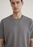 Bisiklet Yaka Gri Basic Tişört 0611596-80020