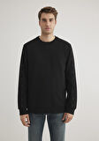 Bisiklet Yaka Siyah Sweatshirt 0S10329-900