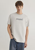 Mavi Baskılı Gri Tişört 0612522-70074