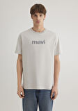 Mavi Baskılı Gri Tişört 0612522-70074