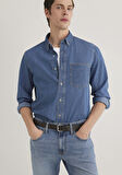 Jayden Classic Denim Indigo Mavisi Jean Gömlek 0211065-89294
