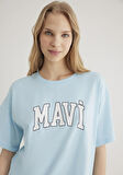 Mavi Logo Baskılı Mavi Tişört 1600843-70806