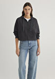 Fermuarlı Siyah Sweatshirt 1S10297-70087