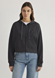 Fermuarlı Siyah Sweatshirt 1S10297-70087