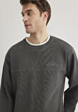 Bisiklet Yaka Gri Sweatshirt 0S10337-70092