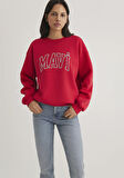Mavi Logo Baskılı Kapüşonlu Kırmızı Sweatshirt 1611192-70467