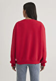 Mavi Logo Baskılı Kapüşonlu Kırmızı Sweatshirt 1611192-70467
