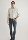 Kareli Ekru Tencel TM Liyosel Gömlek 0211447-89583