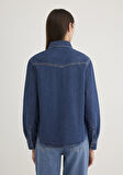 Angela Classic Denim Koyu Mavi Jean Gömlek 1210819-89252