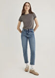 Cindy Gold Shape Puslu Indigo Mavisi Jean Pantolon 100277-89183
