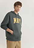 Mavi Logo Baskılı Kapüşonlu Yeşil Sweatshirt 067149-71598
