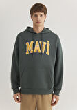 Mavi Logo Baskılı Kapüşonlu Yeşil Sweatshirt 067149-71598