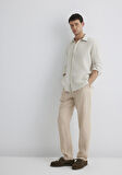Bej Keten Pantolon 0010358-70004