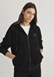 Mavi Logo Baskılı Fermuarlı Siyah Sweatshirt 1S10306-900