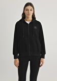 Mavi Logo Baskılı Fermuarlı Siyah Sweatshirt 1S10306-900