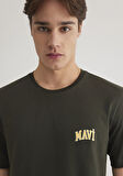 Mavi Logo Baskılı Antrasit Tişört 0611714-71587