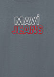 Mavi Jeans Baskılı Gri Tişört 6610287-80889