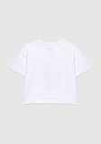 MVJNS Baskılı Crop Beyaz Tişört 7610275-620