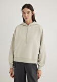 Yarı Fermuarlı Gri Sweatshirt 1S10327-70082