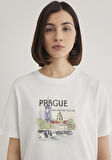 Prague Baskılı Ekru Tişört 1613059-70057