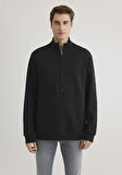 Yarı Fermuarlı Siyah Sweatshirt 0S10331-900