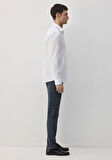 Beyaz Tencel TM Gömlek 0211573-620