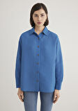 Lux Touch TENCEL TM Çizgili Mavi Modal Gömlek 1210339-90261