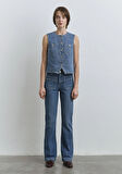 Edna Gold Premium Indigo Mavisi Jean Yelek 1110689-90153