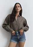 Fiora 90lar Puslu Indigo Mavisi Jean Şort 1411222-89780