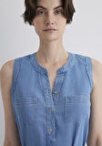 Suzy Gold Klasik Açık Mavi Jean Elbise 130317-89756