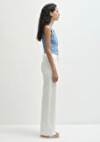 Malibu Akdeniz Çizgili Kırık Beyaz Jean Pantolon 1010152-89688