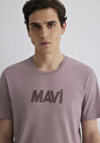 Mavi Logo Baskılı Kahverengi Tişört 066846-89596