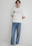 One Piece Baskılı Ekru Tişört 0612663-70057
