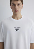Mavi Minimal Logo Baskılı Beyaz Tişört 0612710-620