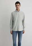 Keten Karışımlı Gri Tencel Gömlek 0211482-70148