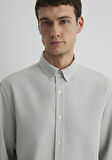 Keten Karışımlı Gri Tencel Gömlek 0211482-70148