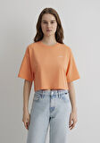 Mavi Logo Baskılı Turuncu Crop Tişört 1613070-71410