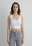 Beyaz Crop Basic Atlet 1613071-620