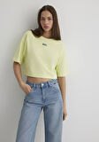 Mavi Logo Baskılı Sarı Crop Tişört 1611585-71310