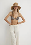 Leopar Desenli Kahverengi Bikini Üstü 1913190-85236